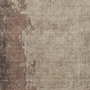 Photo of Chocolate And Taupe Abstract Washable Indoor Outdoor Area Rug