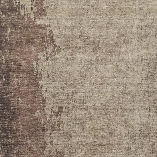 Chocolate And Taupe Abstract Washable Indoor Outdoor Area Rug Photo 1