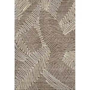 Photo of Chocolate And Taupe Floral Washable Area Rug With UV Protection