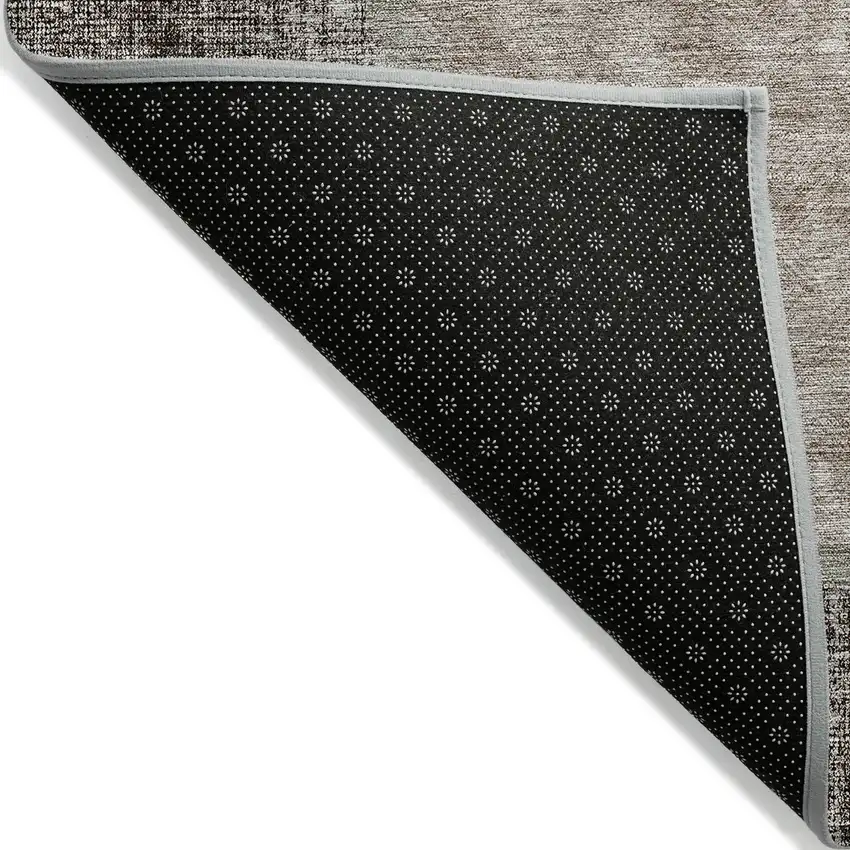 Chocolate And Taupe Geometric Washable Indoor Outdoor Area Rug Photo 4