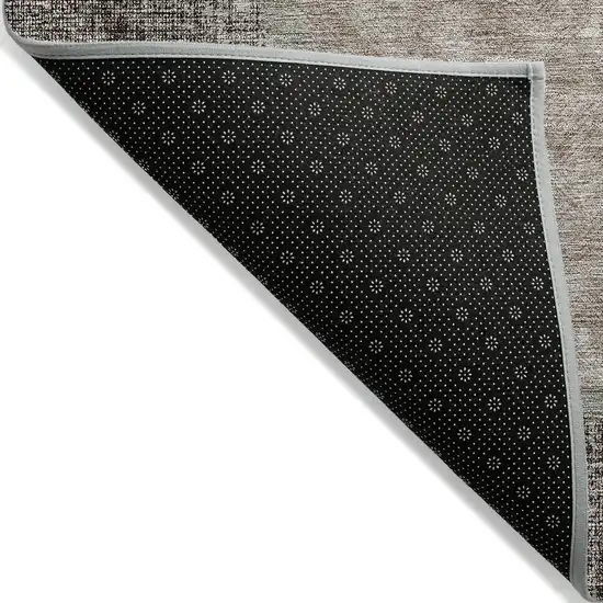Chocolate And Taupe Geometric Washable Indoor Outdoor Area Rug Photo 4