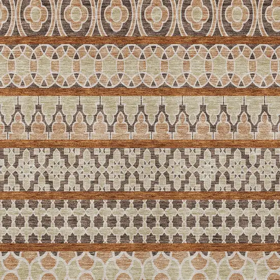 Chocolate And Taupe Quatrefoil Washable Indoor Outdoor Area Rug Photo 4