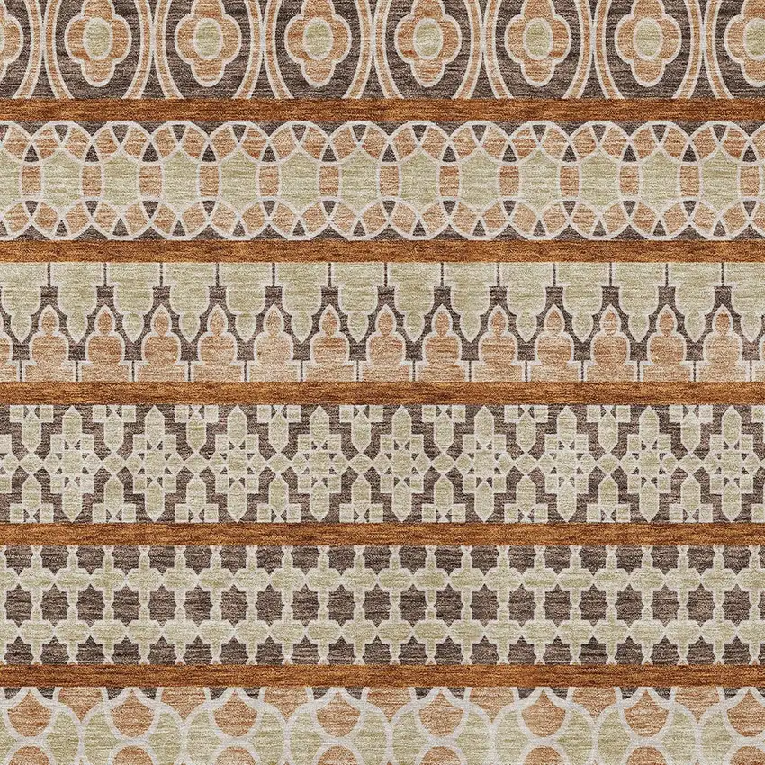 Chocolate And Taupe Quatrefoil Washable Indoor Outdoor Area Rug Photo 4