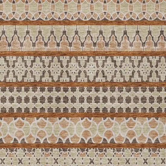 Chocolate And Taupe Quatrefoil Washable Indoor Outdoor Area Rug Photo 4