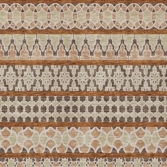 Chocolate And Taupe Quatrefoil Washable Indoor Outdoor Area Rug Photo 4