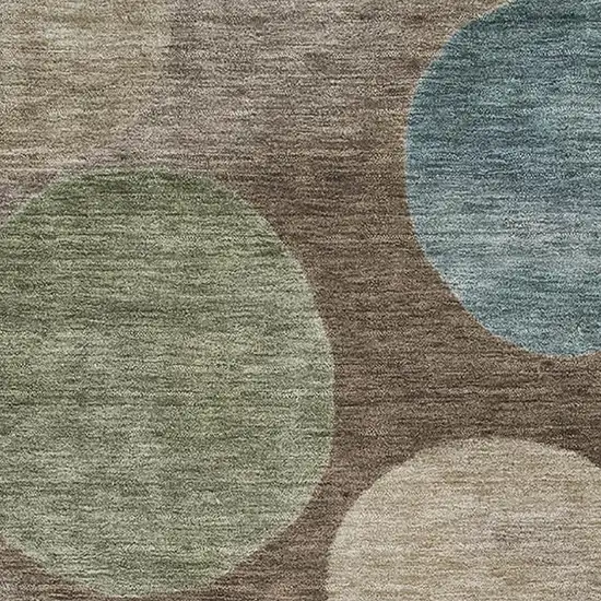 Chocolate And Teal Geometric Washable Area Rug With UV Protection Photo 3