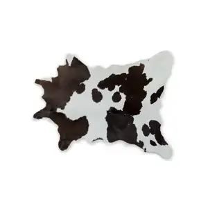 Photo of Chocolate And White Calfskin - Area Rug
