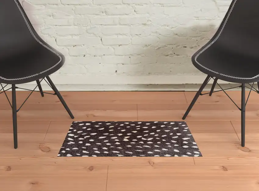 Chocolate Animal Print Washable Area Rug With UV Protection Photo 2