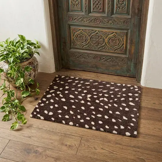 Chocolate Animal Print Washable Area Rug With UV Protection Photo 1