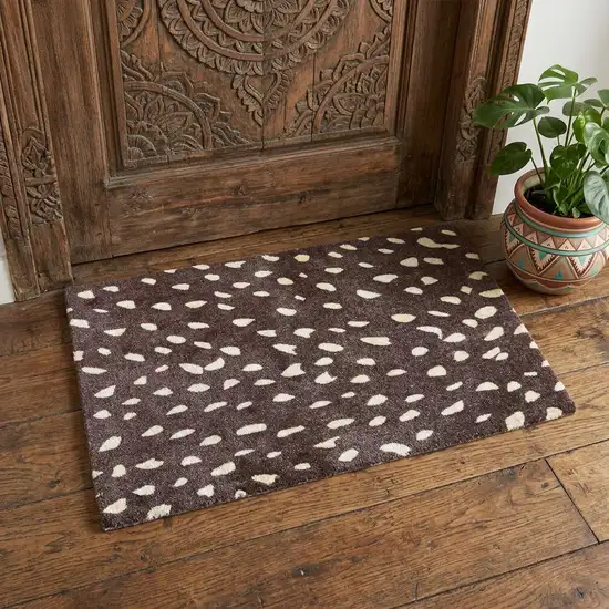 Chocolate Animal Print Washable Area Rug With Uv Protection Photo 1