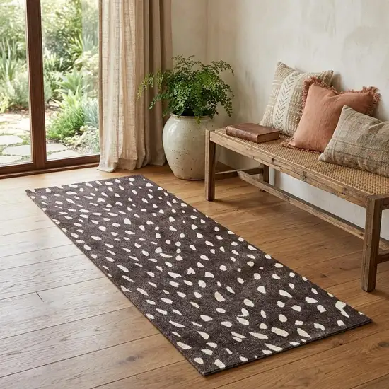 2' X 6' Chocolate Animal Print Washable Runner Rug With Uv Protection Photo 1
