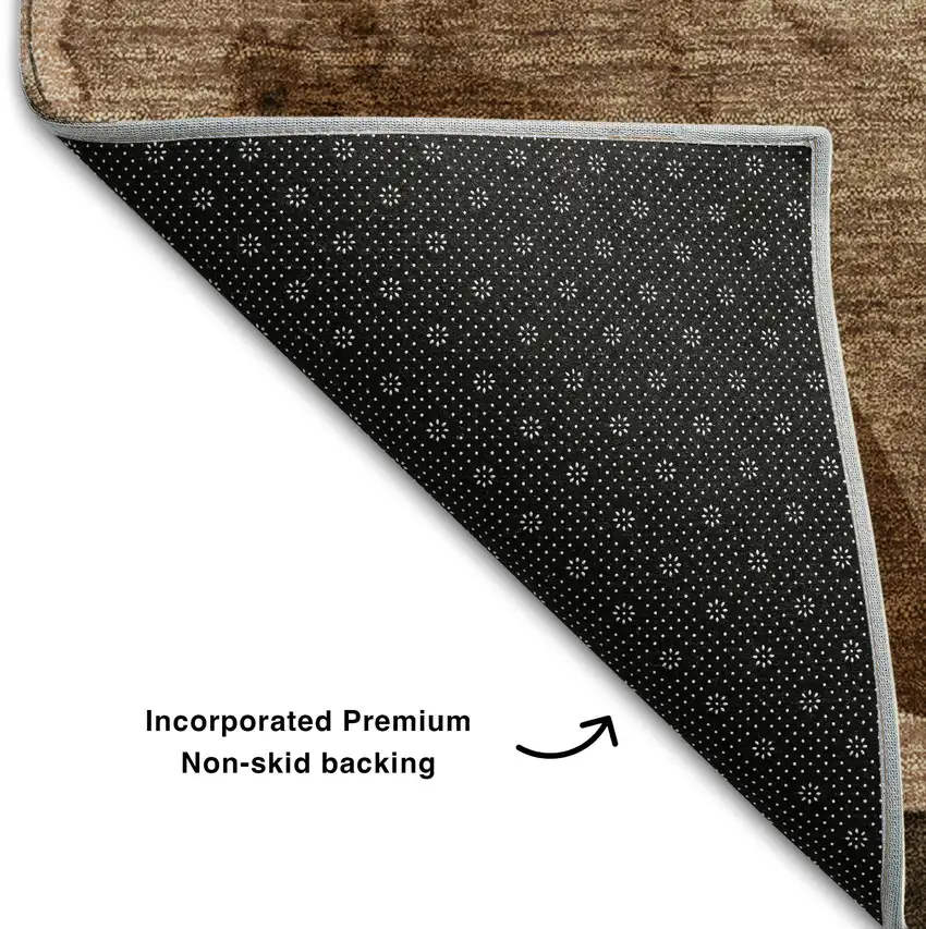 Chocolate Beige And Copper Abstract Washable Area Rug With UV Protection Photo 8