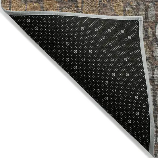 Chocolate Beige And Copper Abstract Washable Indoor Outdoor Area Rug Photo 4