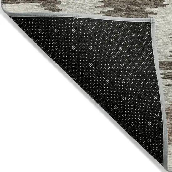 Chocolate Beige And Gold Abstract Washable Indoor Outdoor Area Rug Photo 2