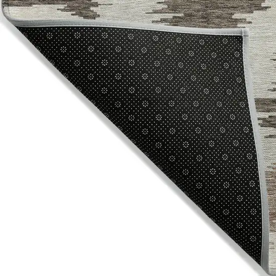 Chocolate Beige And Gold Abstract Washable Indoor Outdoor Area Rug Photo 3