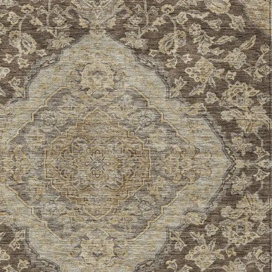 Chocolate Beige And Gray Oriental Washable Indoor Outdoor Area Rug Photo 5