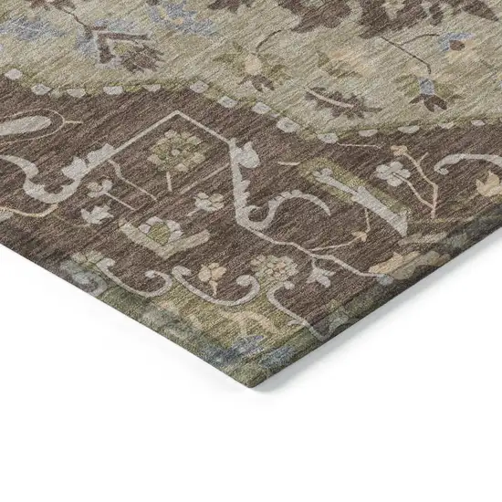 Chocolate Beige And Gray Oriental Washable Indoor Outdoor Area Rug Photo 4