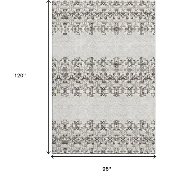 Chocolate Beige And Ivory Southwestern Washable Area Rug With UV Protection Photo 9