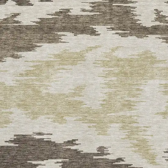Chocolate Beige And Taupe Abstract Washable Area Rug With UV Protection Photo 3