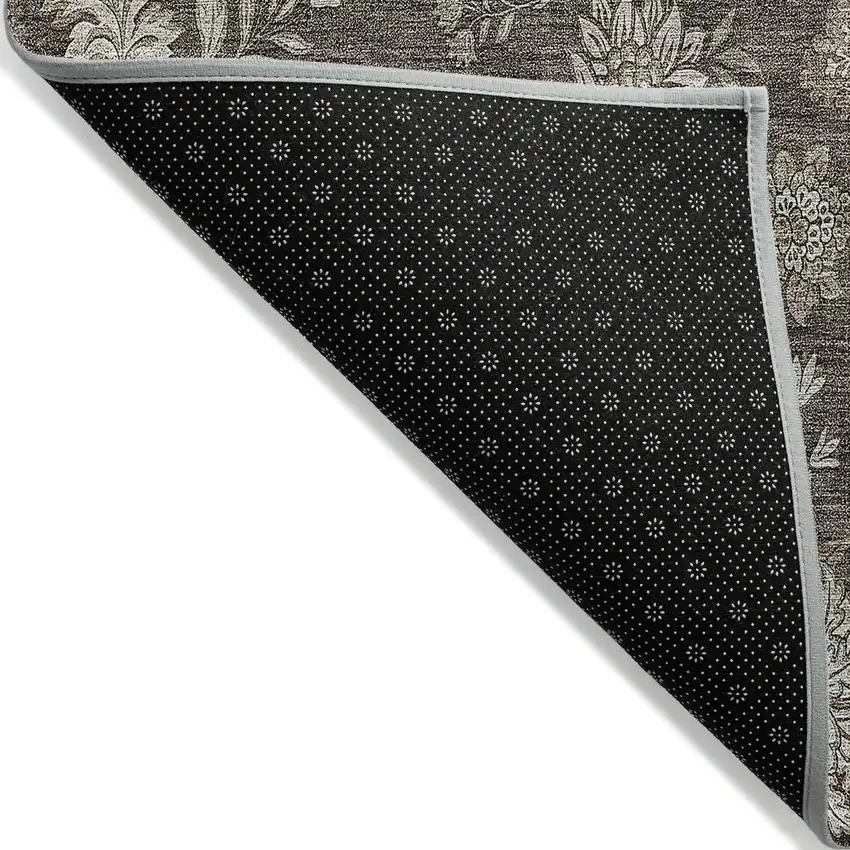 Chocolate Beige And Taupe Floral Washable Indoor Outdoor Area Rug Photo 4