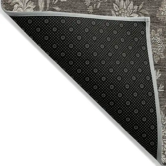 Chocolate Beige And Taupe Floral Washable Indoor Outdoor Area Rug Photo 4
