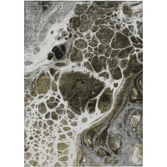 Chocolate Beige And Taupe Nautical Washable Indoor Outdoor Area Rug Photo 2
