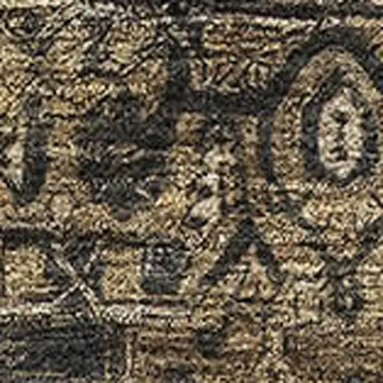 Chocolate Charcoal And Beige Oriental Washable Area Rug With UV Protection Photo 2