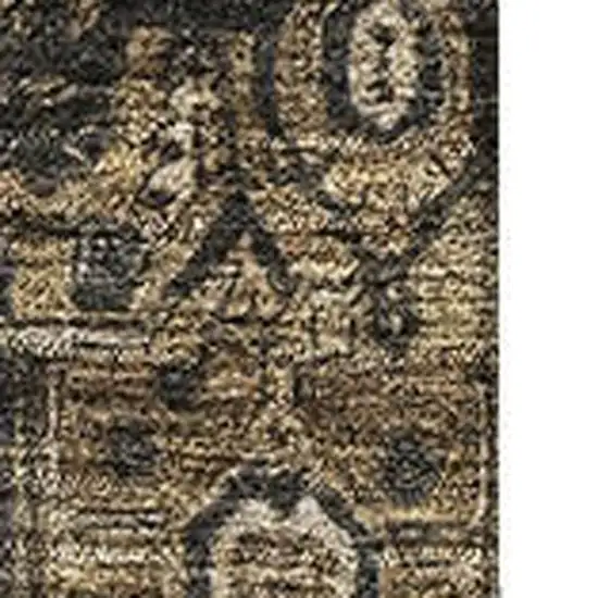 Chocolate Charcoal And Beige Oriental Washable Area Rug With UV Protection Photo 2