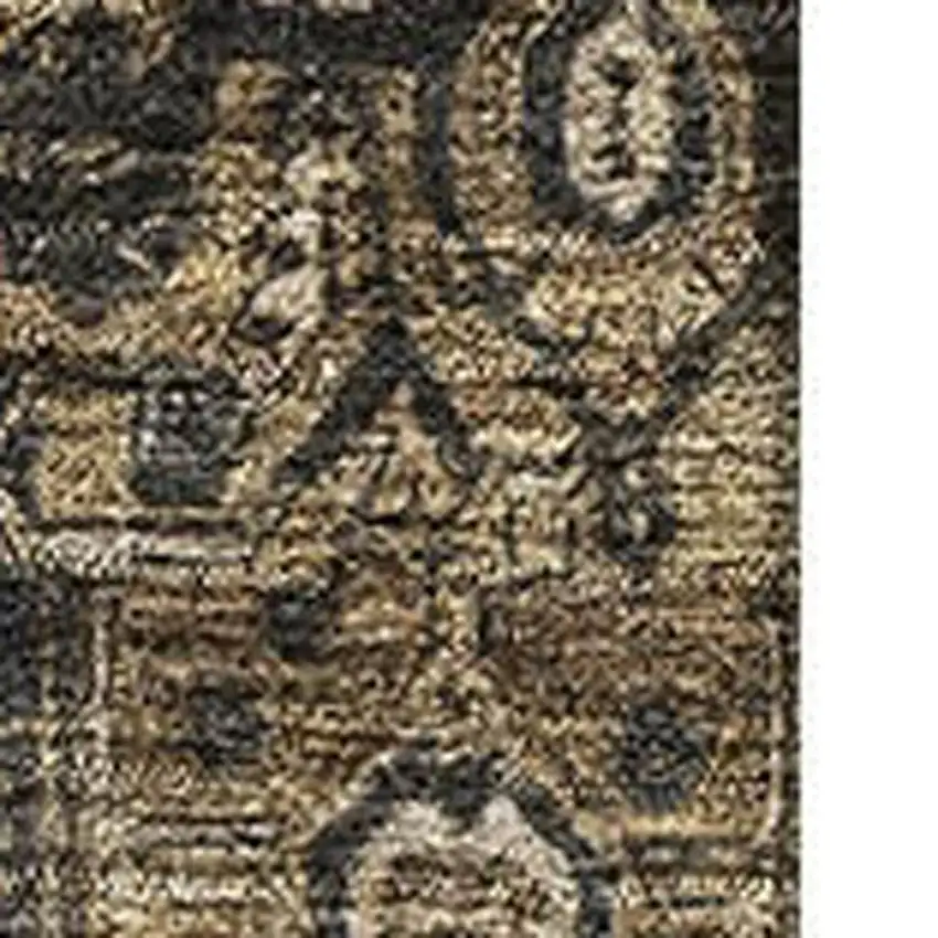 Chocolate Charcoal And Beige Oriental Washable Area Rug With UV Protection Photo 2