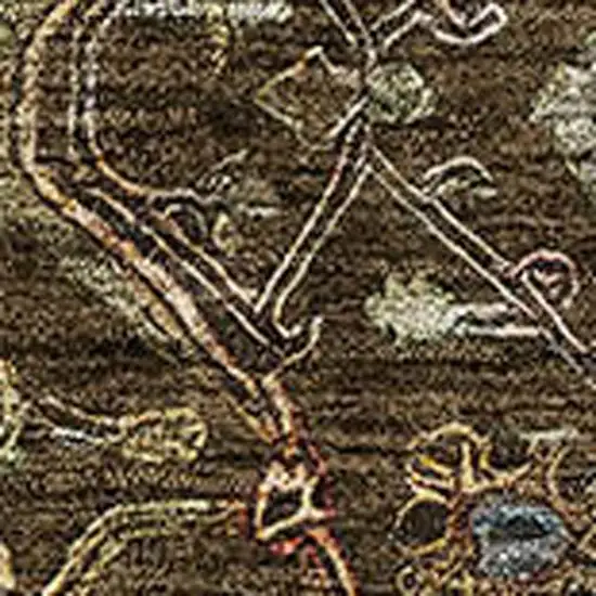 Chocolate Copper And Blue Oriental Washable Area Rug With UV Protection Photo 2