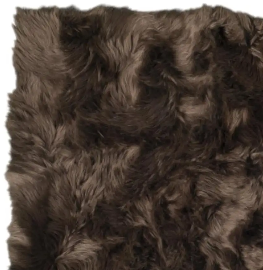 Chocolate Faux Fur Non Skid Area Rug Photo 4