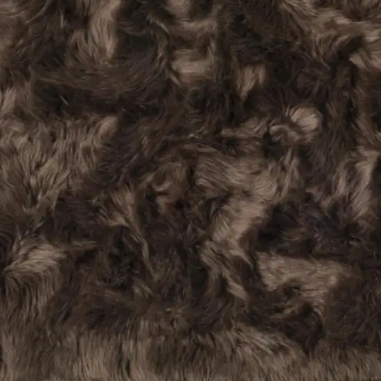 Chocolate Faux Fur Non Skid Area Rug Photo 7