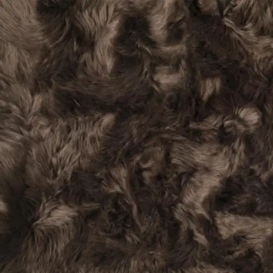 Chocolate Faux Fur Non Skid Area Rug Photo 9