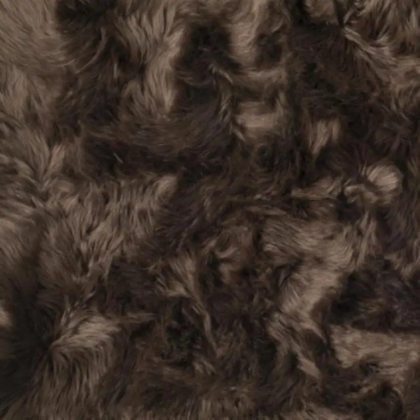Chocolate Faux Fur Non Skid Area Rug Photo 9
