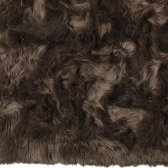 Chocolate Faux Fur Non Skid Area Rug Photo 6