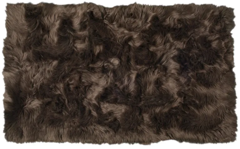Chocolate Faux Fur Non Skid Area Rug Photo 4