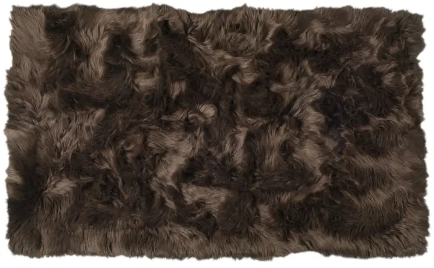 Chocolate Faux Fur Non Skid Area Rug Photo 1