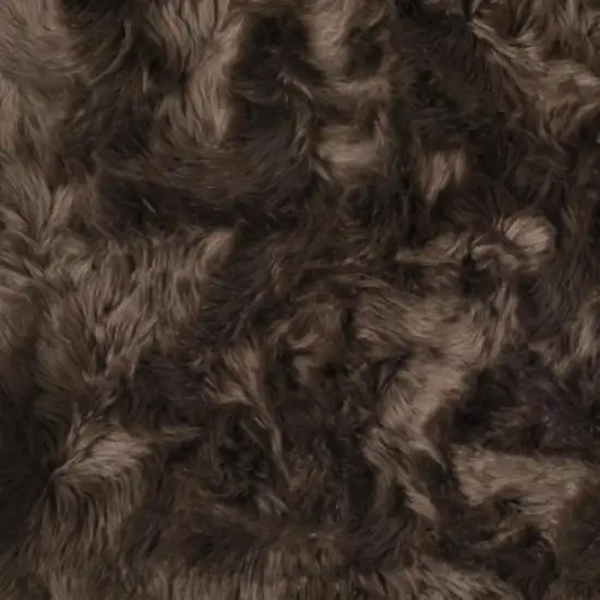 Chocolate Faux Fur Non Skid Area Rug Photo 9