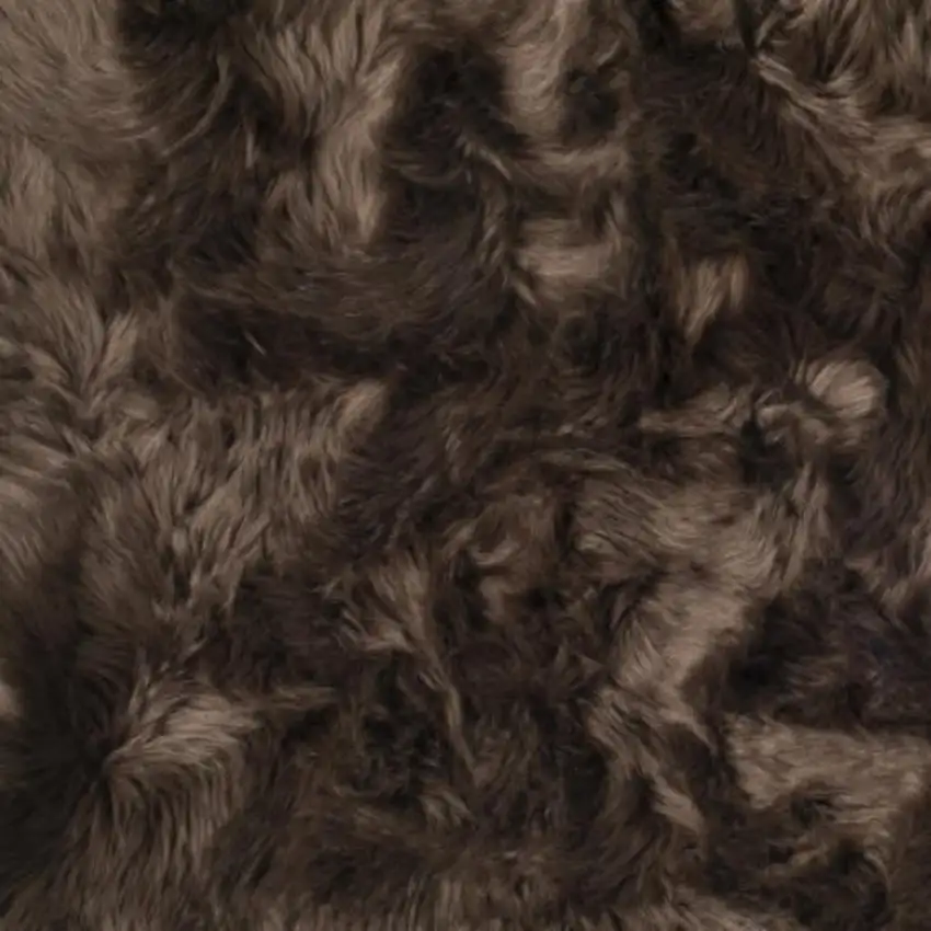 Chocolate Faux Fur Non Skid Area Rug Photo 8