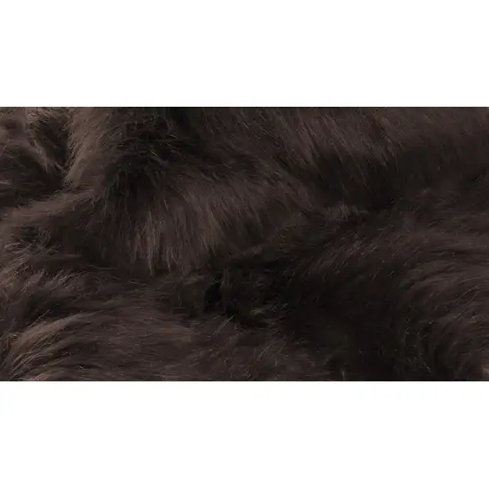 Chocolate Faux Fur Non Skid Area Rug Photo 7