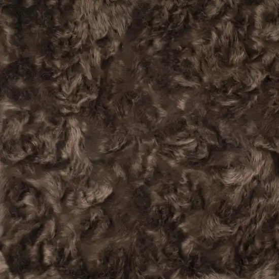 Chocolate Faux Fur Non Skid Area Rug Photo 5