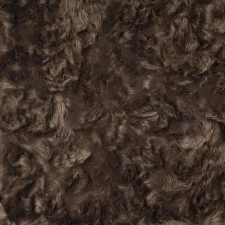 Chocolate Faux Fur Non Skid Area Rug Photo 5