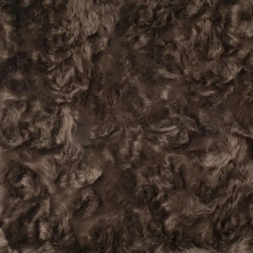 Chocolate Faux Fur Non Skid Area Rug Photo 5