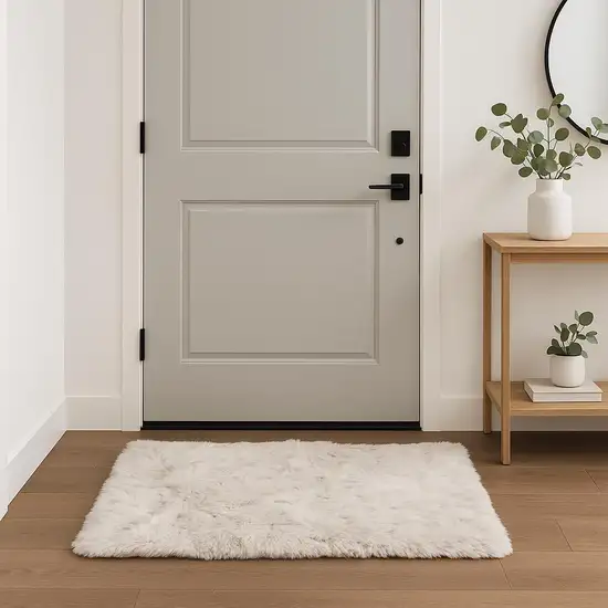 Chocolate Faux Fur Ombre Non Skid Area Rug Photo 2