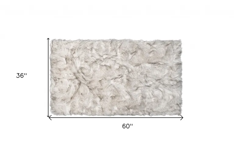 Chocolate Faux Fur Ombre Non Skid Area Rug Photo 5