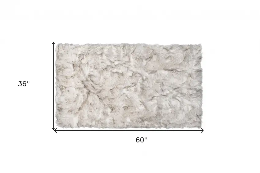 Chocolate Faux Fur Ombre Non Skid Area Rug Photo 6