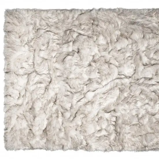 Chocolate Faux Fur Ombre Non Skid Area Rug Photo 5
