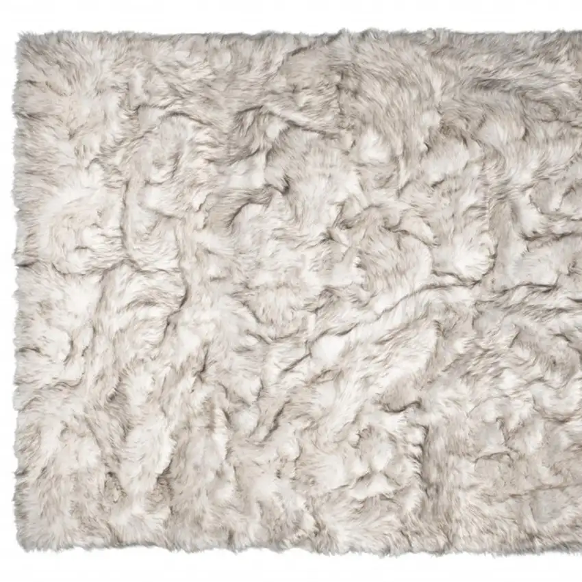 Chocolate Faux Fur Ombre Non Skid Area Rug Photo 5