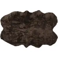 Photo of Chocolate Faux Fur Tufted Washable Non Skid Area Rug