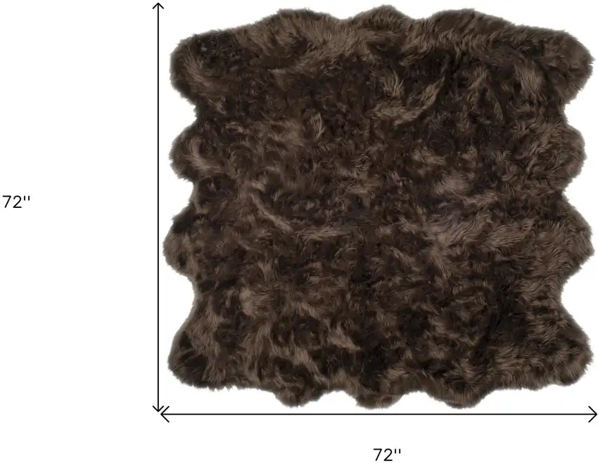Chocolate Faux Fur Washable Non Skid Area Rug Photo 3